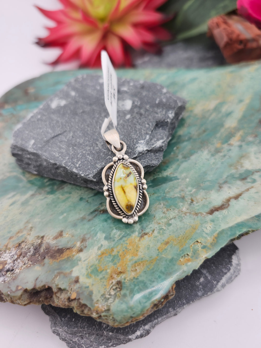 Southwest 925 Sterling Silver Palomino Turquoise Pendant