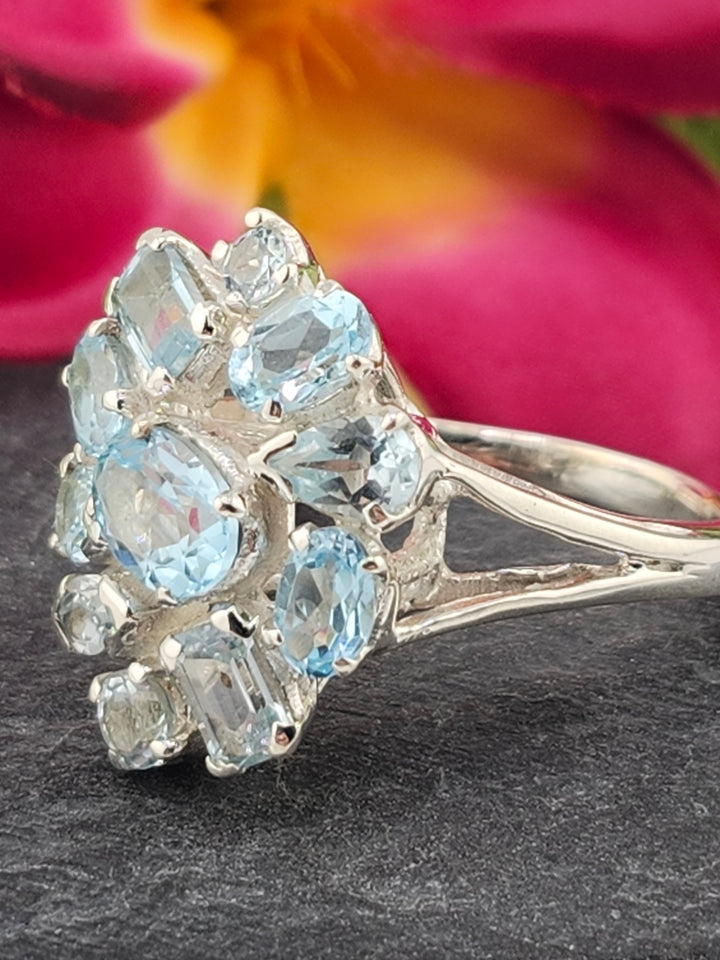 Cluster Topaz Ring Size 10
