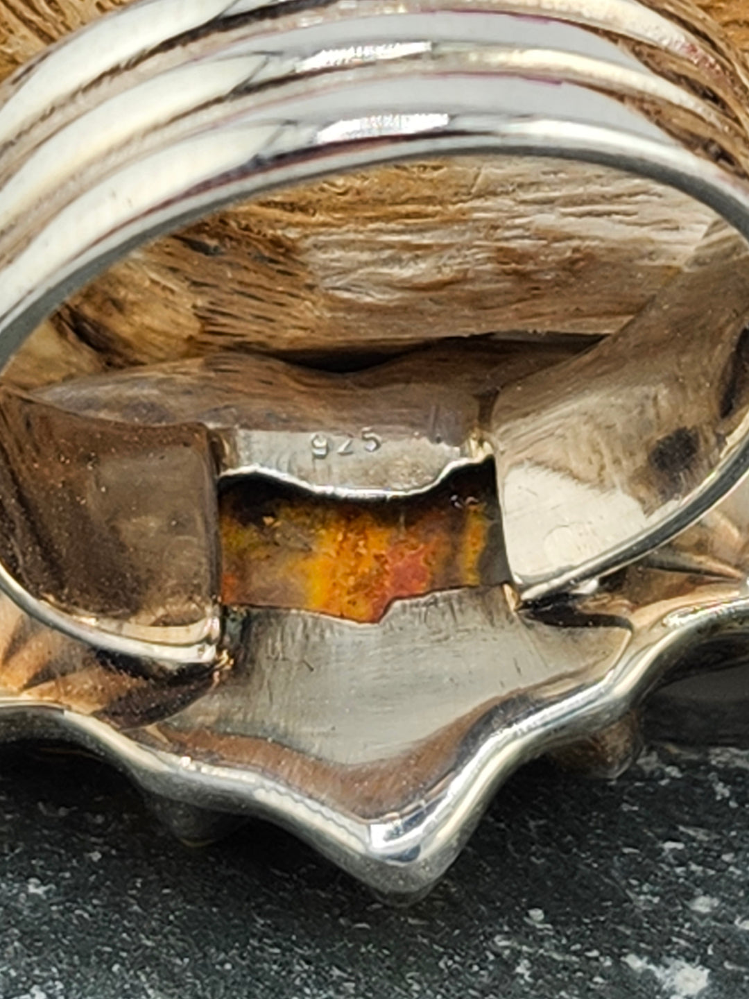 Bumblebee Jasper Bat Ring Size 8