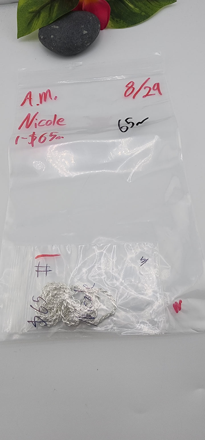 AM SHOW 48HR - RESERVED FOR: Nicole - 8/29/2025 FL tiktok Live Show - 1 Sterling Silver Items