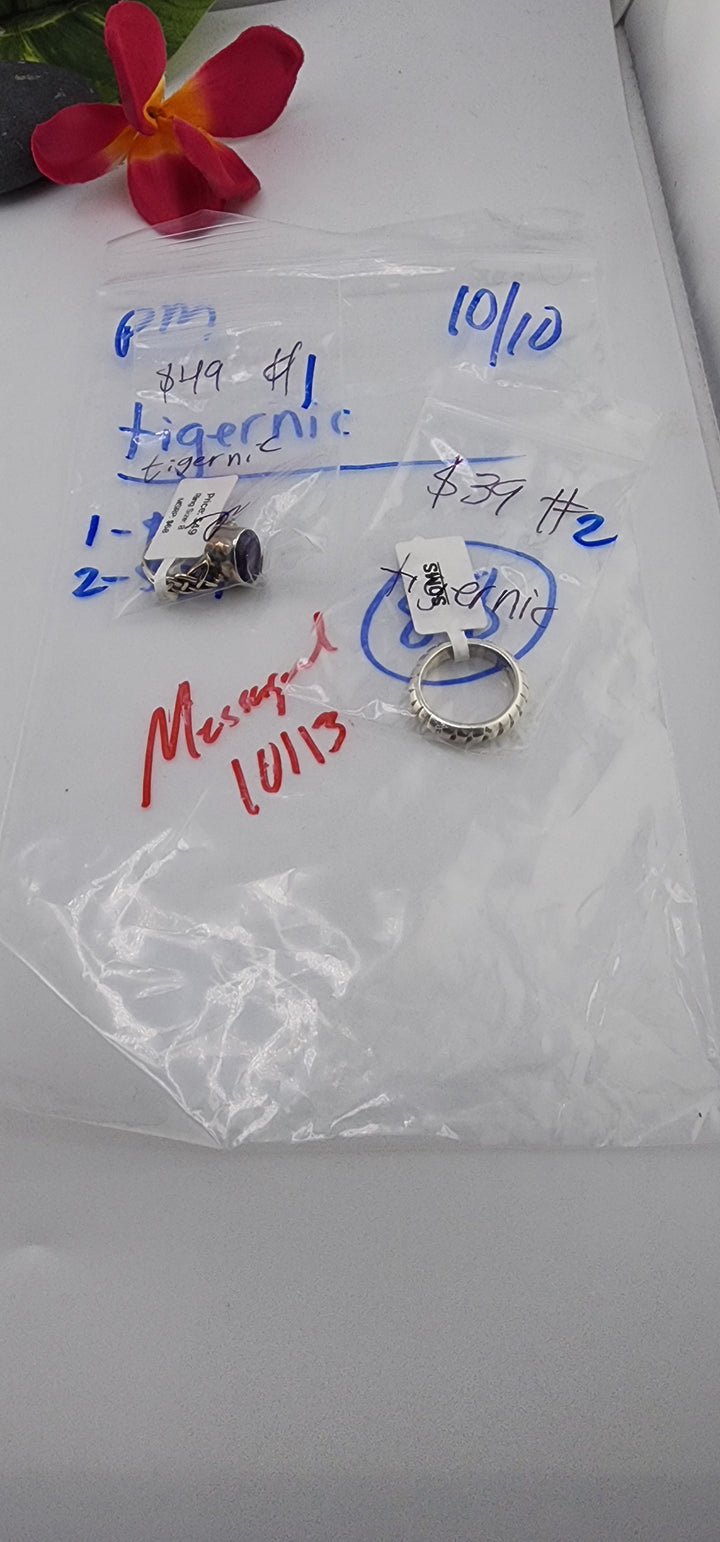 PM SHOW 48HR - RESERVED FOR: tigernic - 10/10/2025 FL tiktok Live Show - 2 Sterling Silver Items