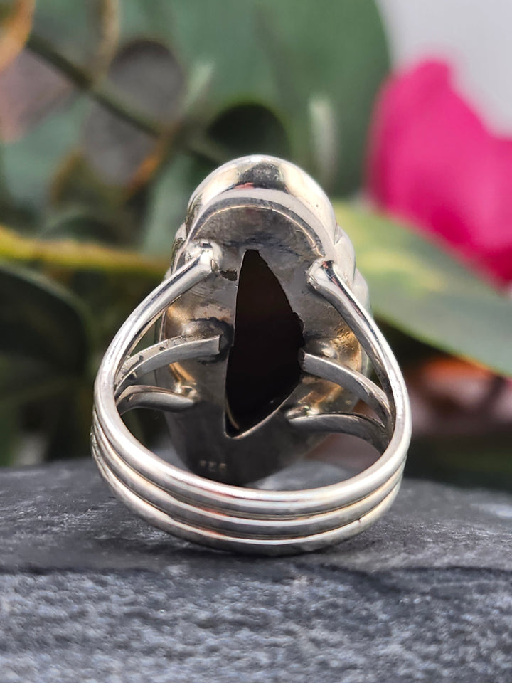 Austrailian Opal Doublet and 925 Sterling Silver Ring - Size 6.25