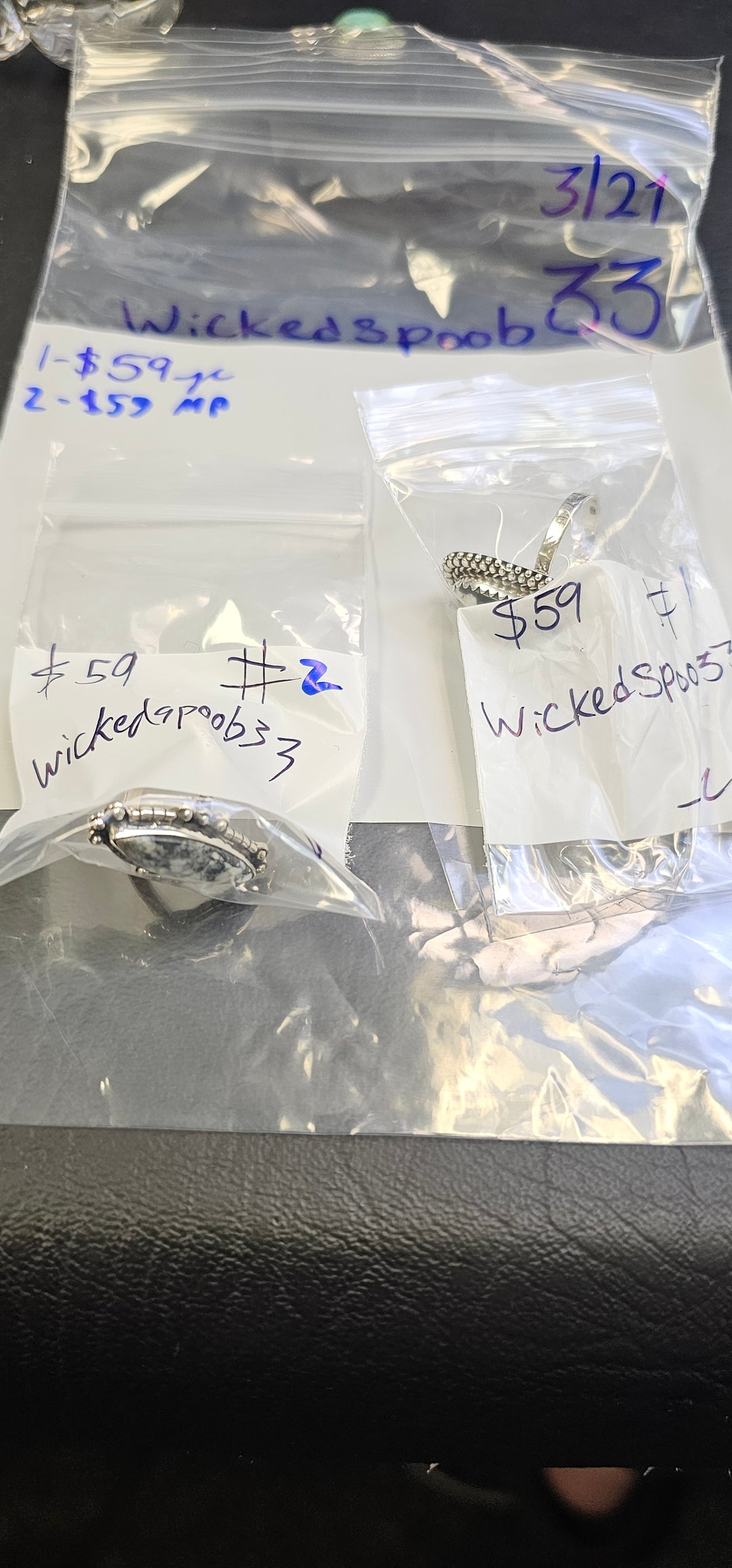 RESERVED FOR- wickedspoob33 - 3/21/2025 Live Show - 2 Sterling Silver Items