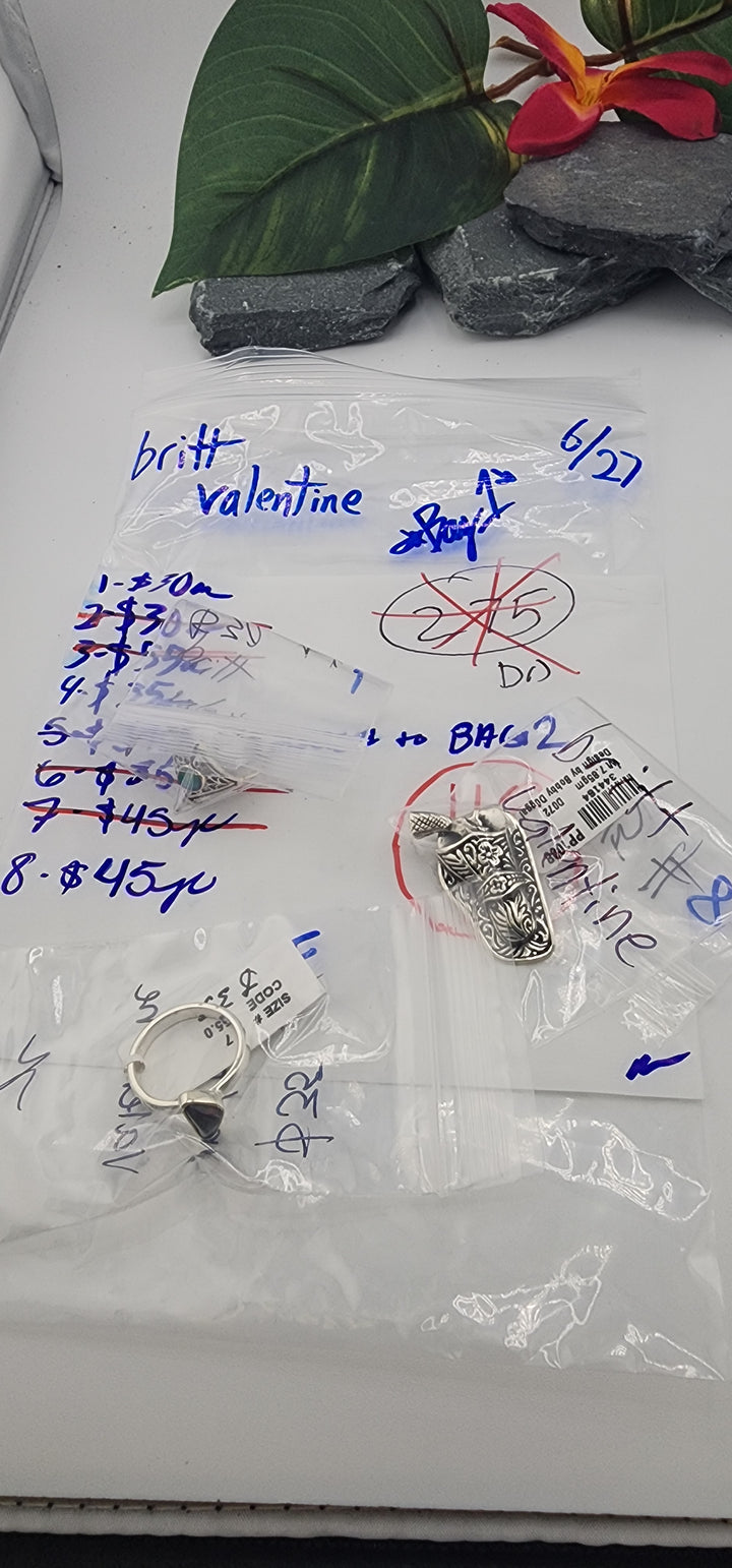 48HR - RESERVED FOR: britt valentine *BAG 1* - 6/27/2025 FL tiktok Live Show - 3 Sterling Silver Items