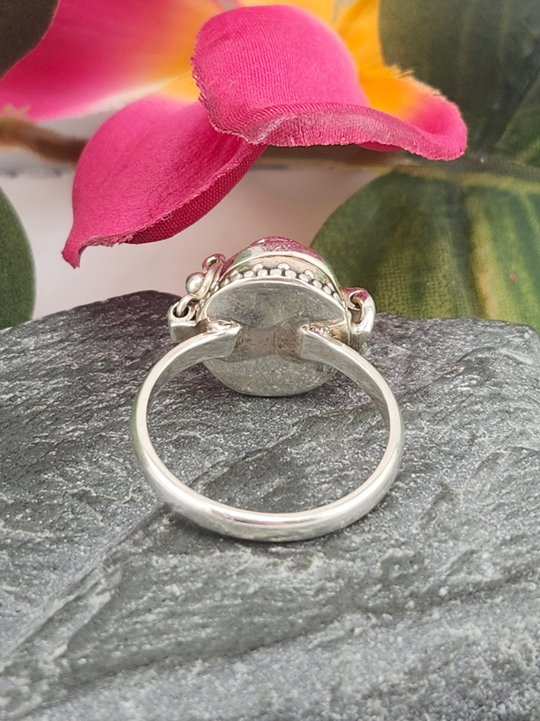 Blue Topaz and 925 Sterling Silver Locket Ring - Size 7.75