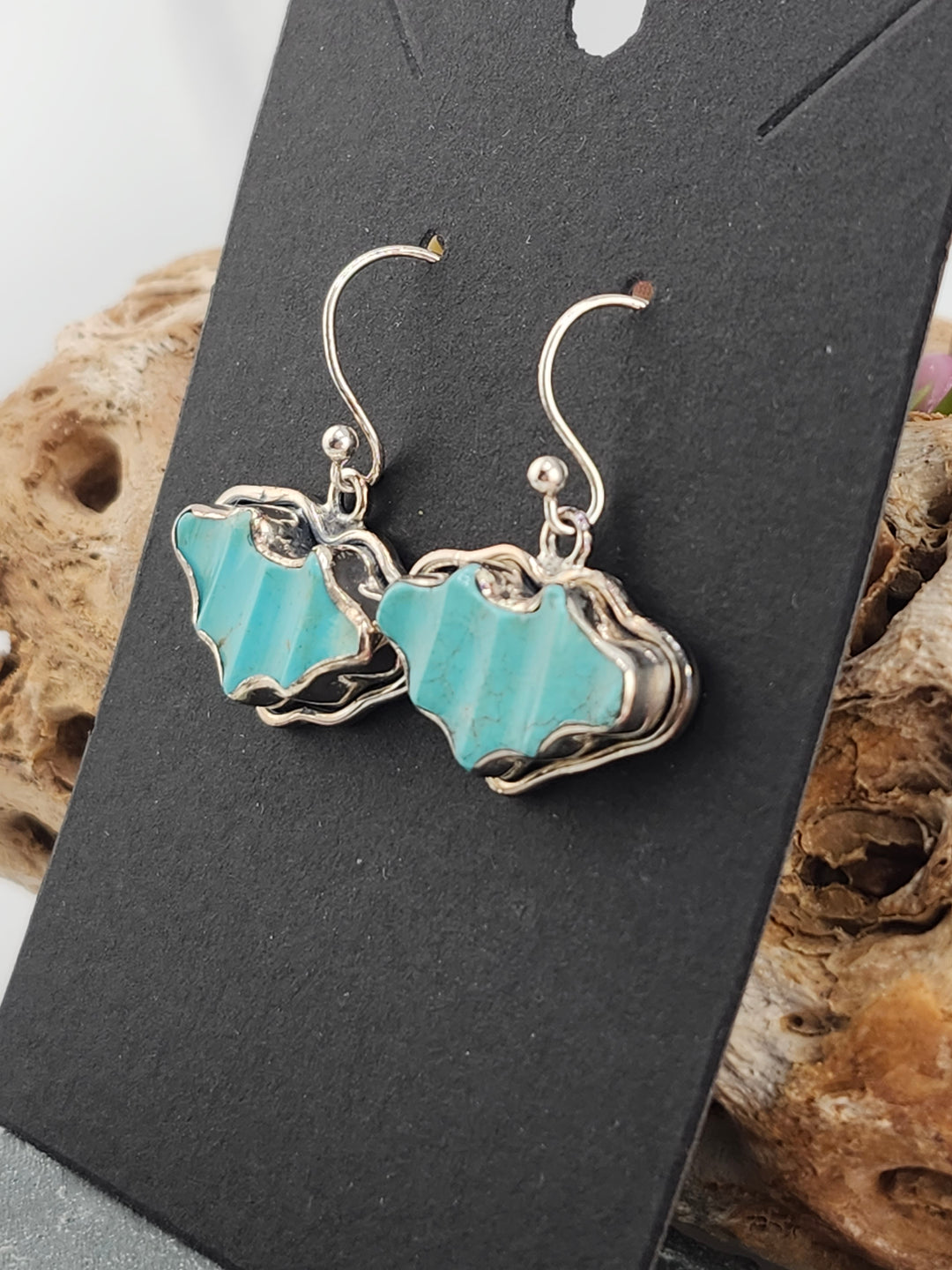 Turquoise Bat Dangle Earrings