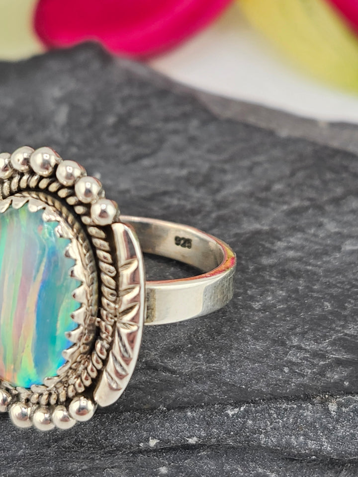 Gilson Opal Doublet Ring in sterling silver 925 size 7
