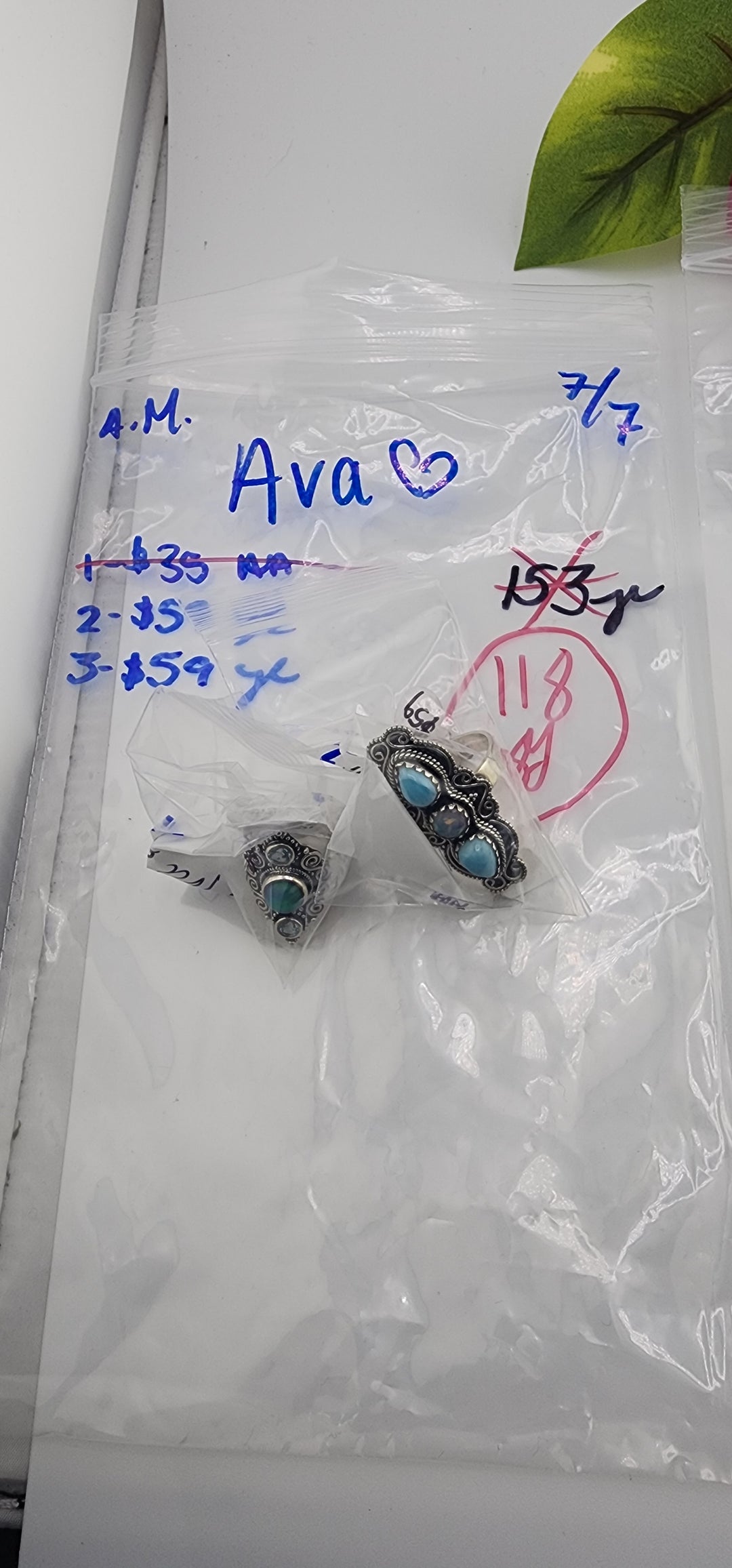 RESERVED FOR: Ava🖤 - 7/7/2025 tiktok A.M Live Show - 2 Sterling Silver Items