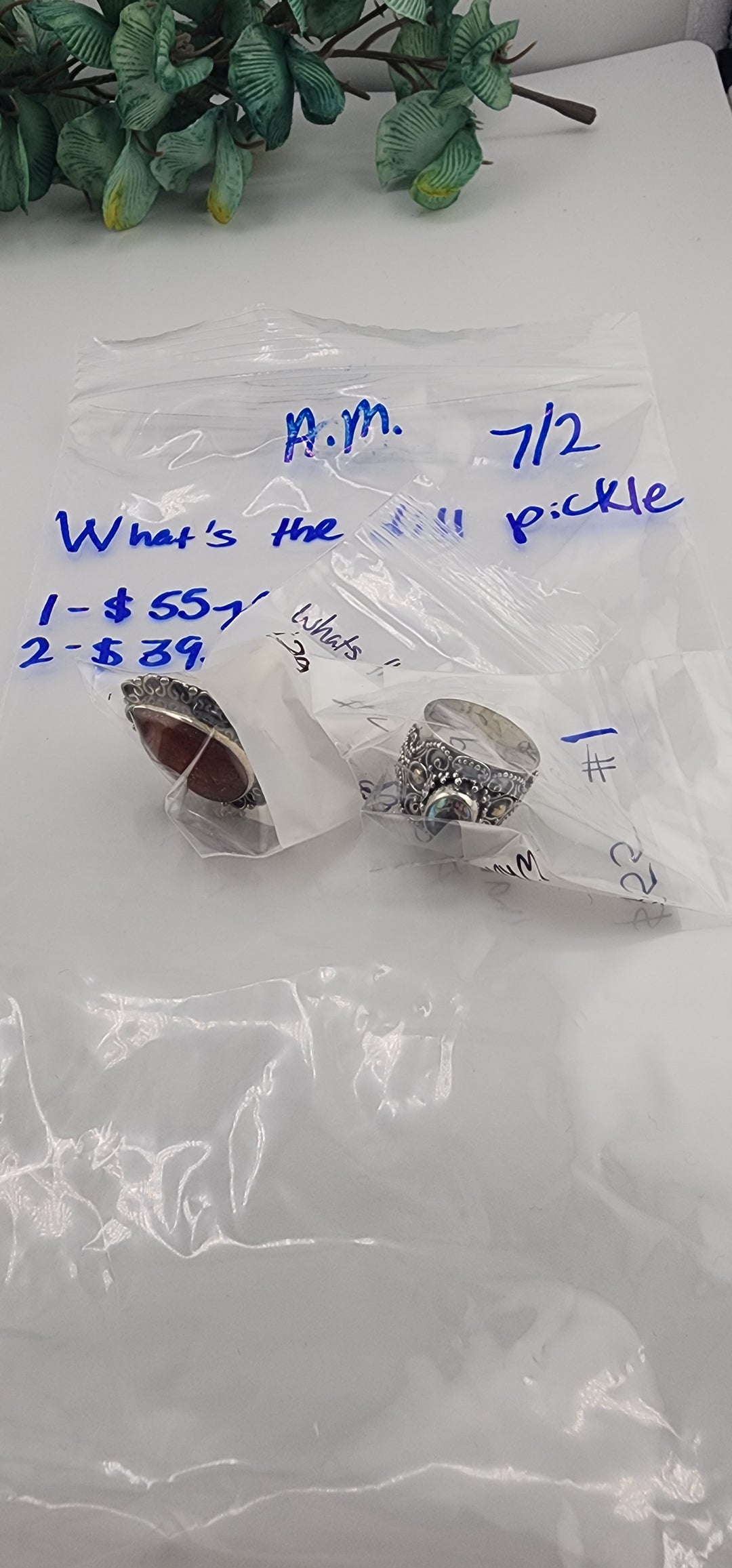 RESERVED FOR: What's the dill pickle - 7/2/2025 tiktok A.M Live Show - 2 Sterling Silver Items