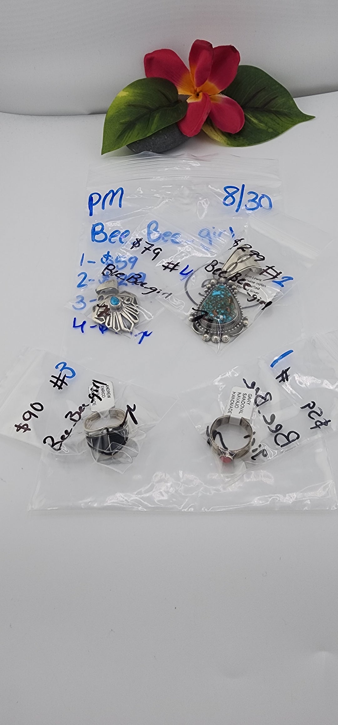PM SHOW 48HR - RESERVED FOR: Bee_Bee_girl - 8/30/2025 FL tiktok Live Show - 4 Sterling Silver Items