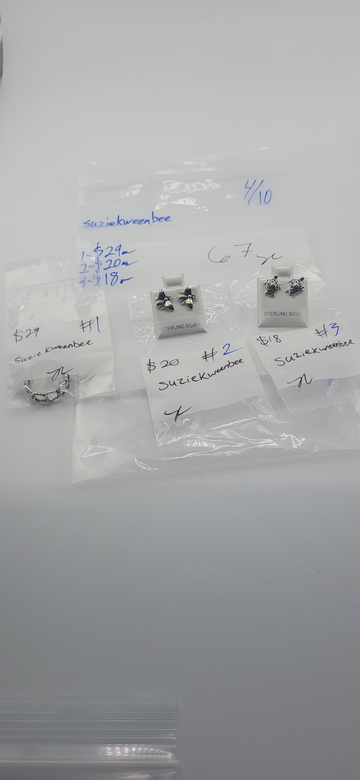 RESERVED FOR: suziekweenbee - 4/10/2025 tiktok Live Show - 3 Sterling Silver Items