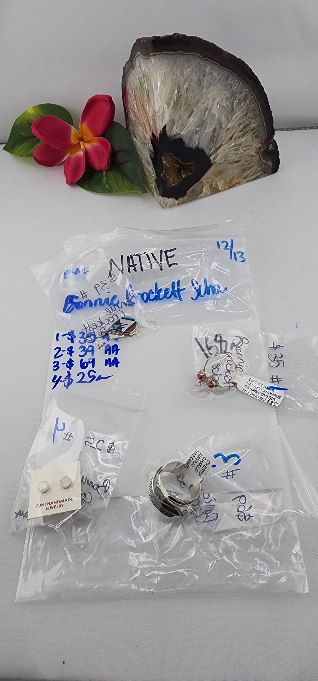 PM NATIVE SHOW 48HR - RESERVED FOR: Bonnie Crockett Scha - 12/13/2025 tiktok Live Show - 4 Sterling Silver Items