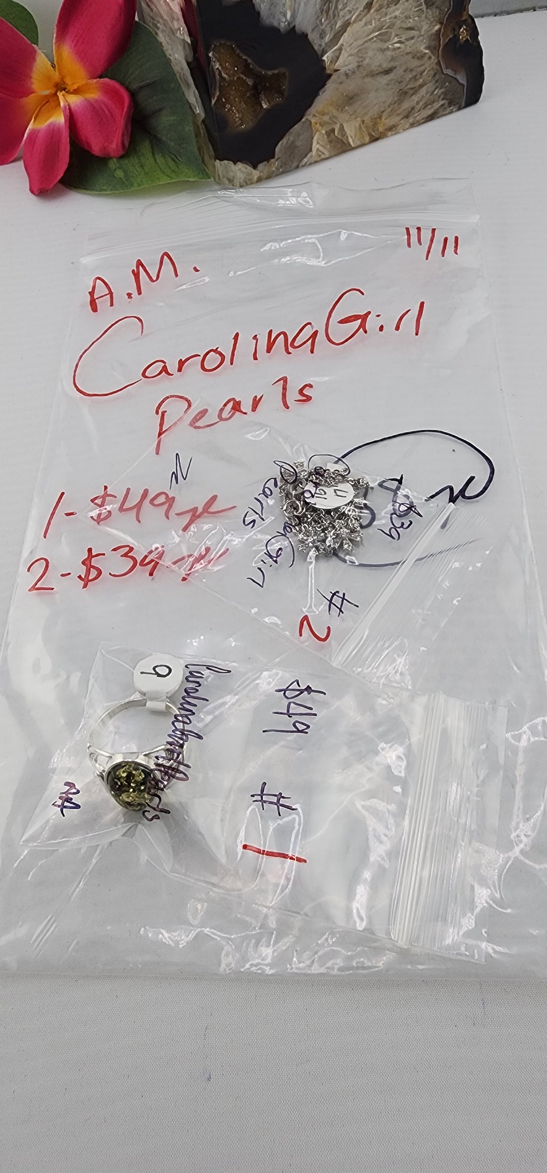 AM SHOW 48HR RESERVED FOR: CarolinaGirlPearls - 11/11/2025 FL tiktok Live Show - 2 Sterling Silver Items