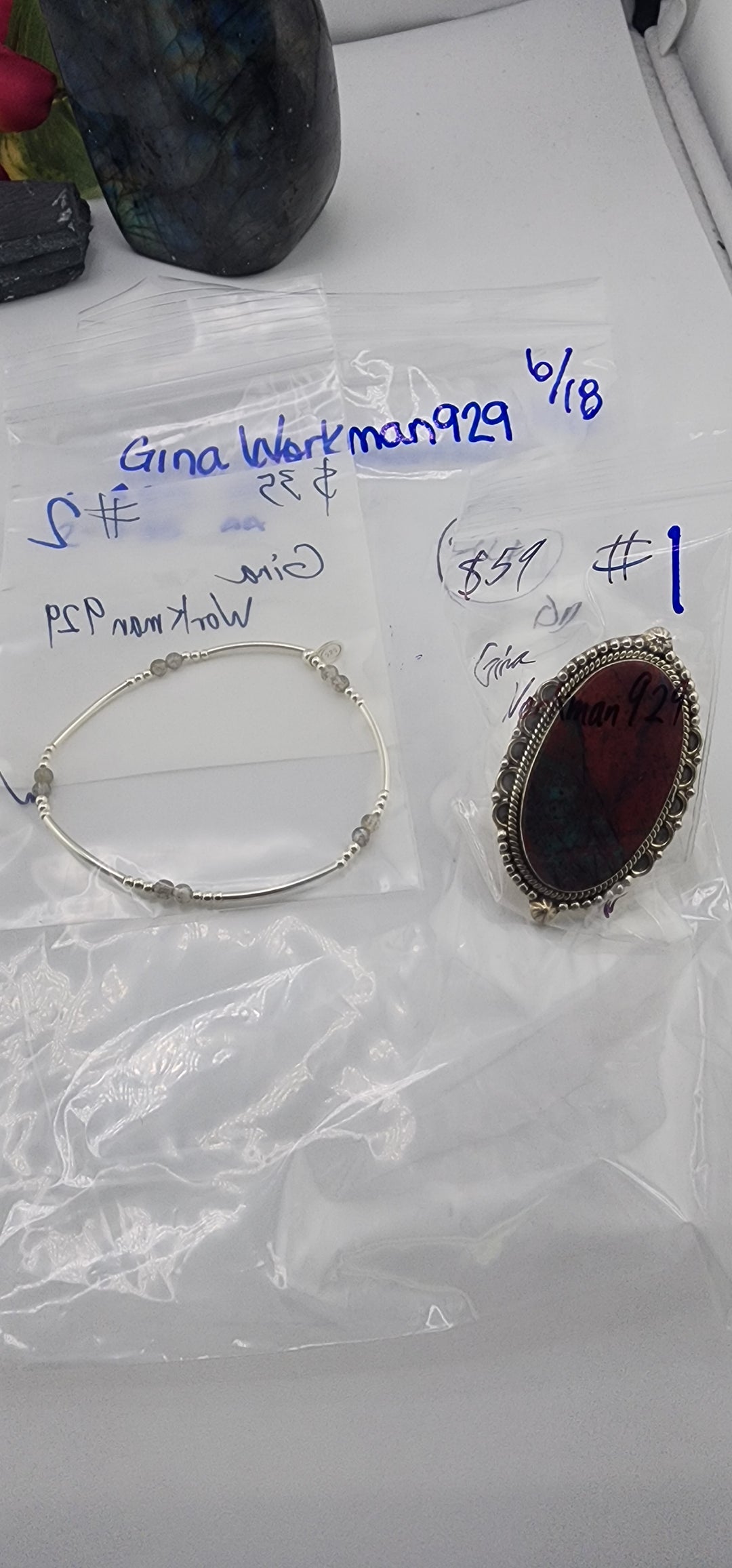 RESERVED FOR: Gina Workman929 - 6/18/2025 tiktok Reservation Live Show - 2 Sterling Silver Items