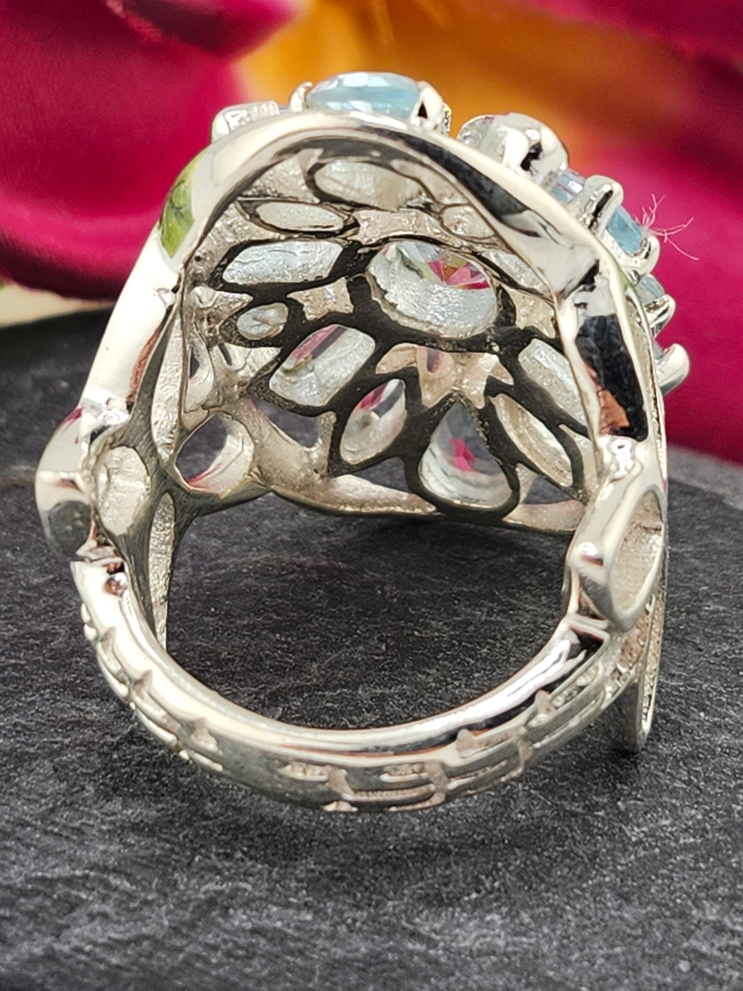 Cluster Topaz Ring Size 8