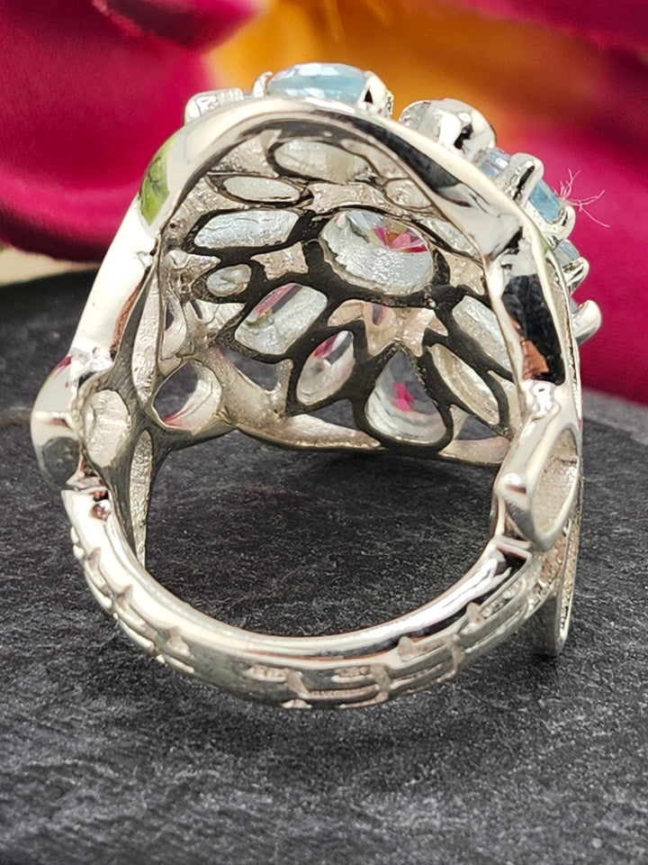 Cluster Topaz Ring Size 8