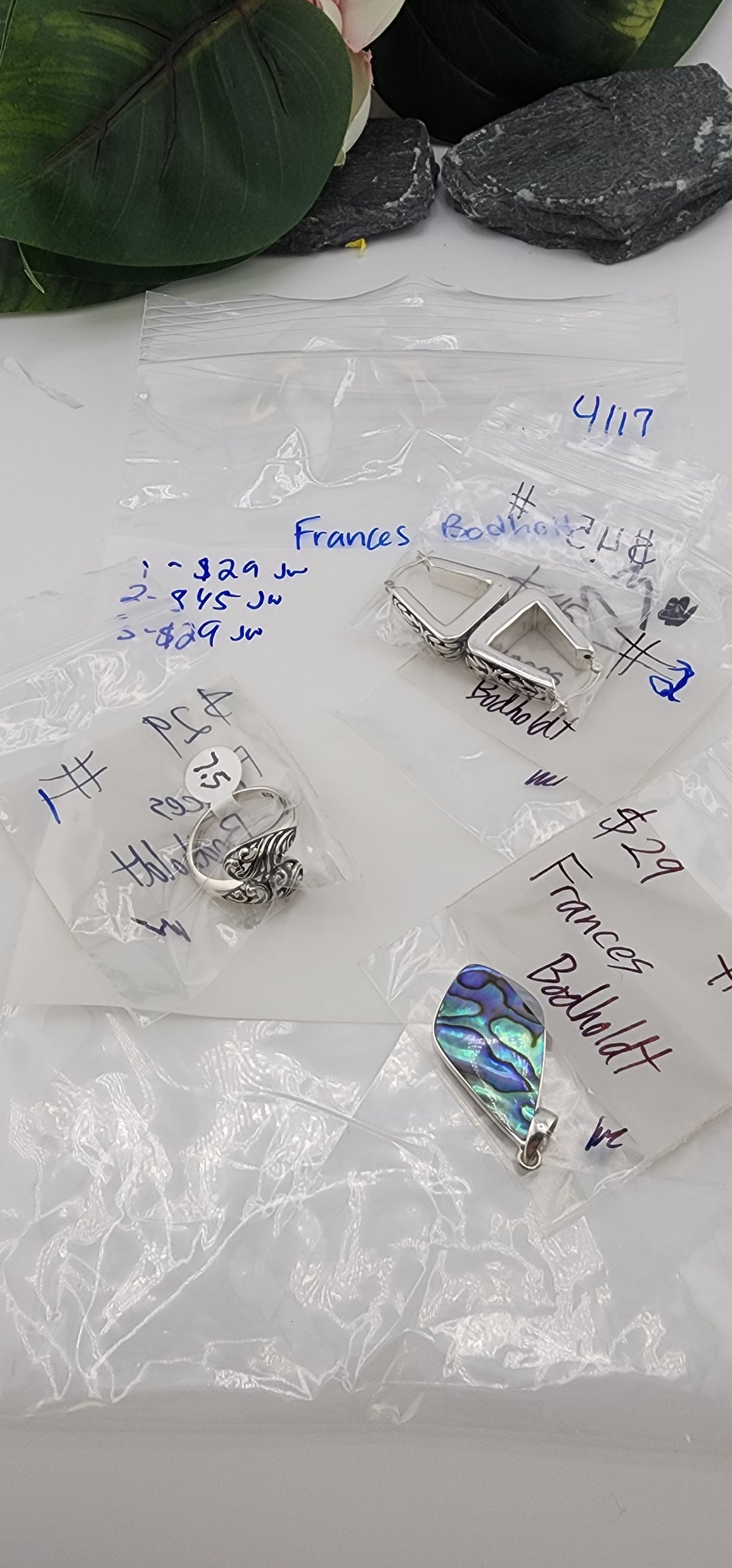 RESERVED FOR:  Frances Bodholt- 4/17/2025 tiktok Live Show - 3 Sterling Silver Items