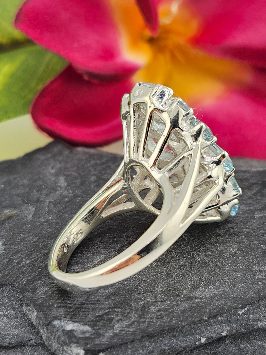 Cluster Topaz Ring Size 7.5