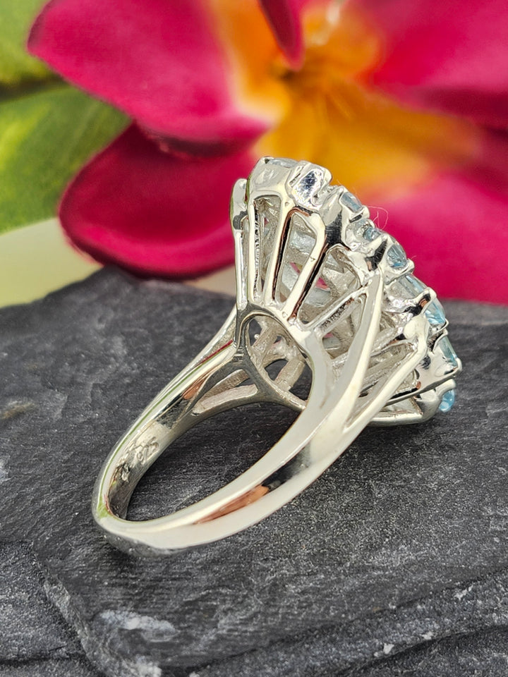 Cluster Topaz Ring Size 7.5