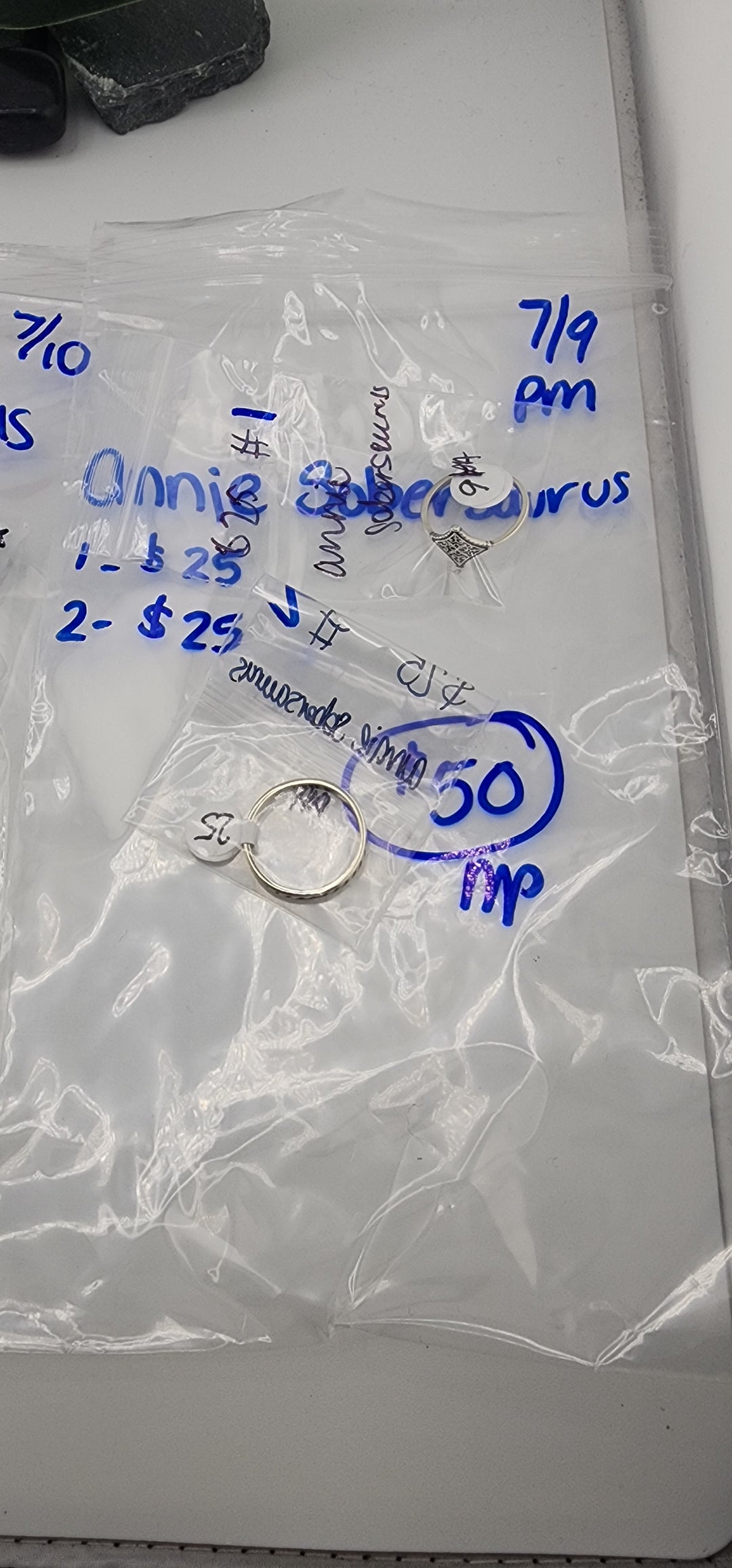 PM SHOW 48HR - RESERVED FOR: Annie sobersaurus - 7/9/2025 FL tiktok Live Show - 2 Sterling Silver Items