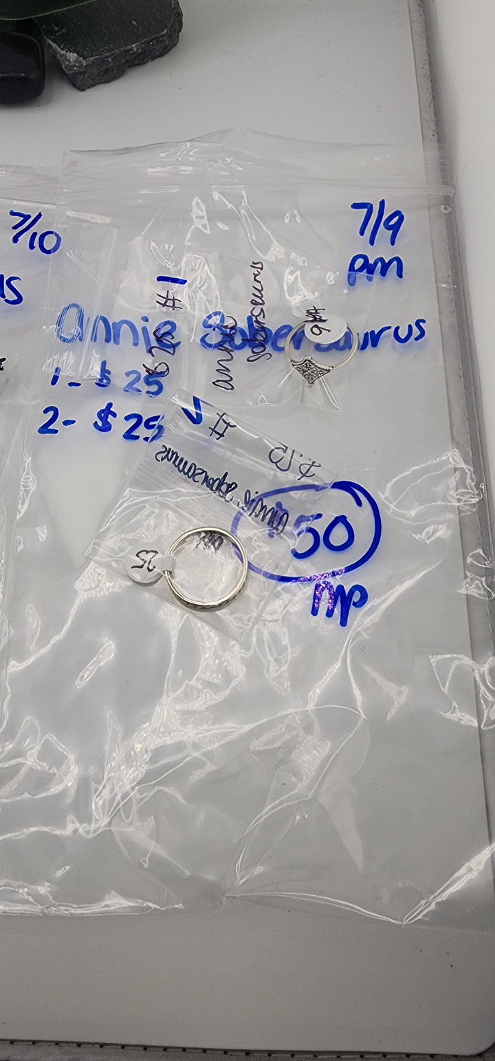 PM SHOW 48HR - RESERVED FOR: Annie sobersaurus - 7/9/2025 FL tiktok Live Show - 2 Sterling Silver Items