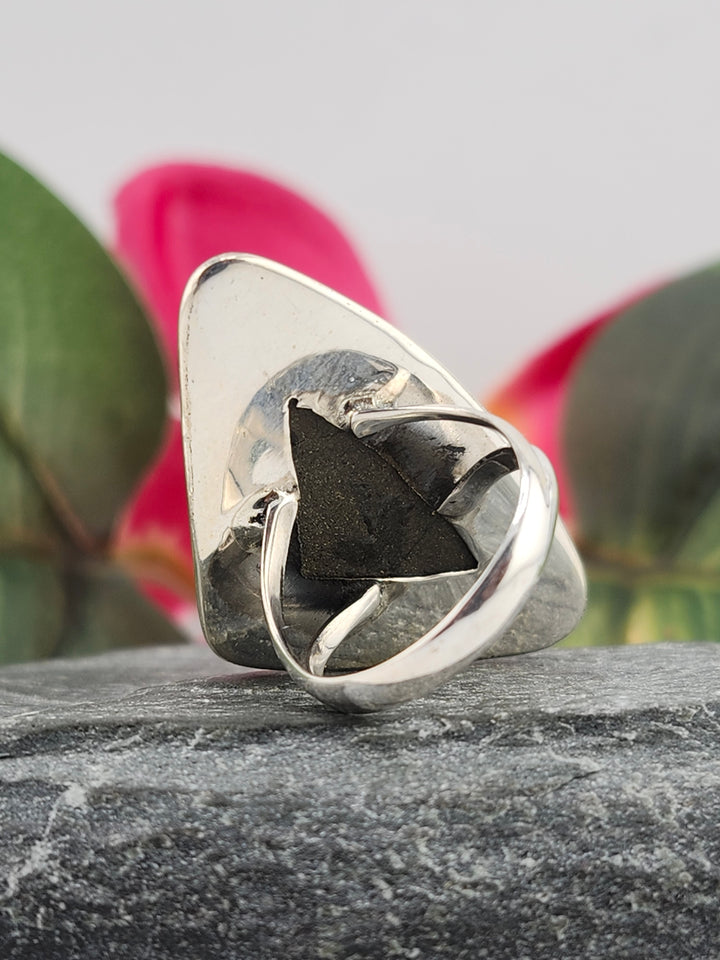 Titanium Druzy 925 Sterling Silver Ring Size 5