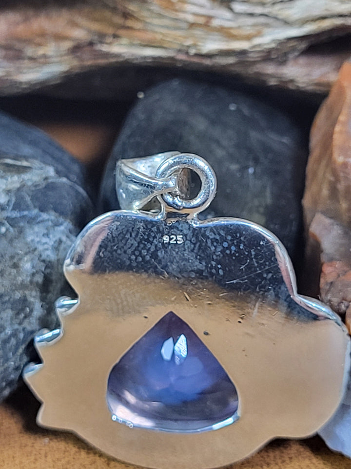 Natural Lavender Quartz 925 Sterling Silver Teardrop Pendant - 1 1/4"