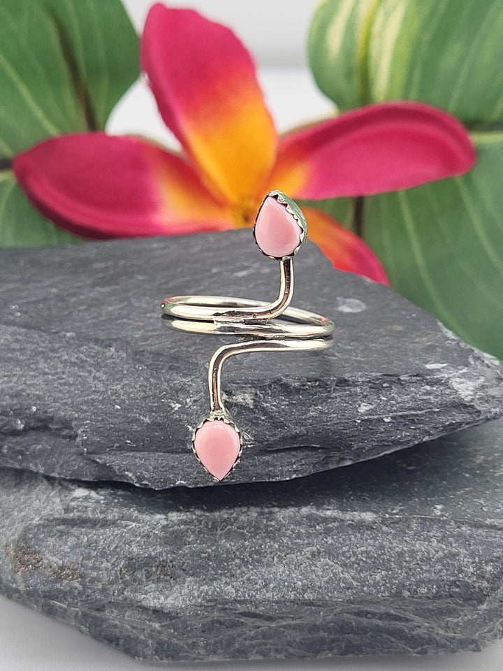 2 Stone Queen Conch Ring Size 8