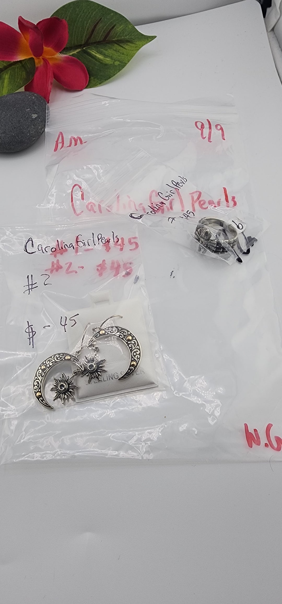 AM SHOW 48HR - RESERVED FOR:  CarolinaGirlPearls - 9/9/2025 FL tiktok Live Show - 2 Sterling Silver Items