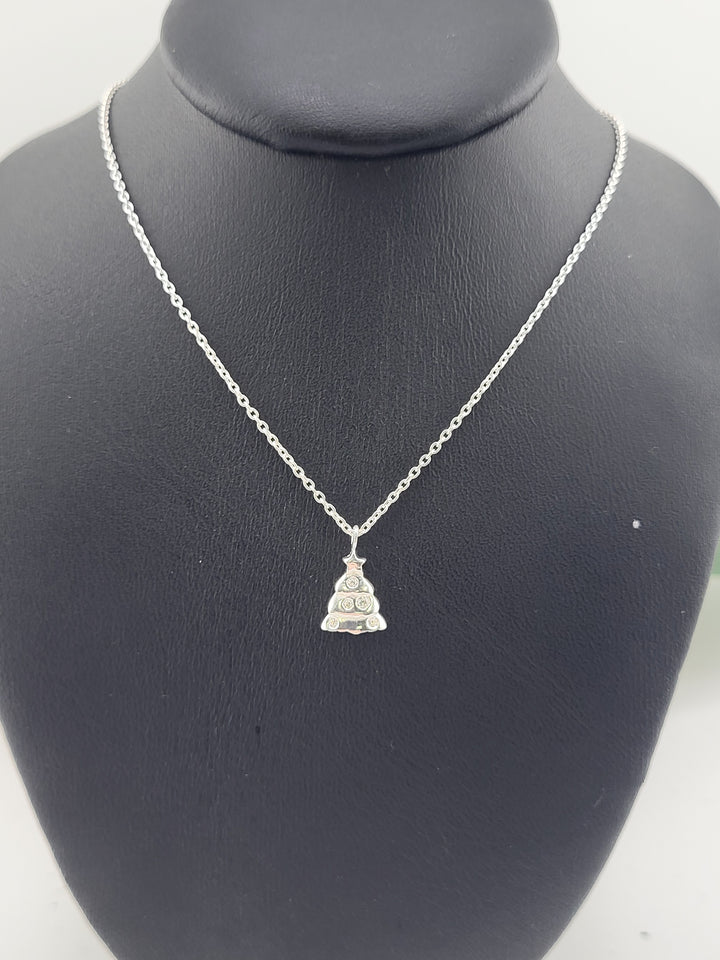 CZ Christmas Tree Pendant with 16" Chain