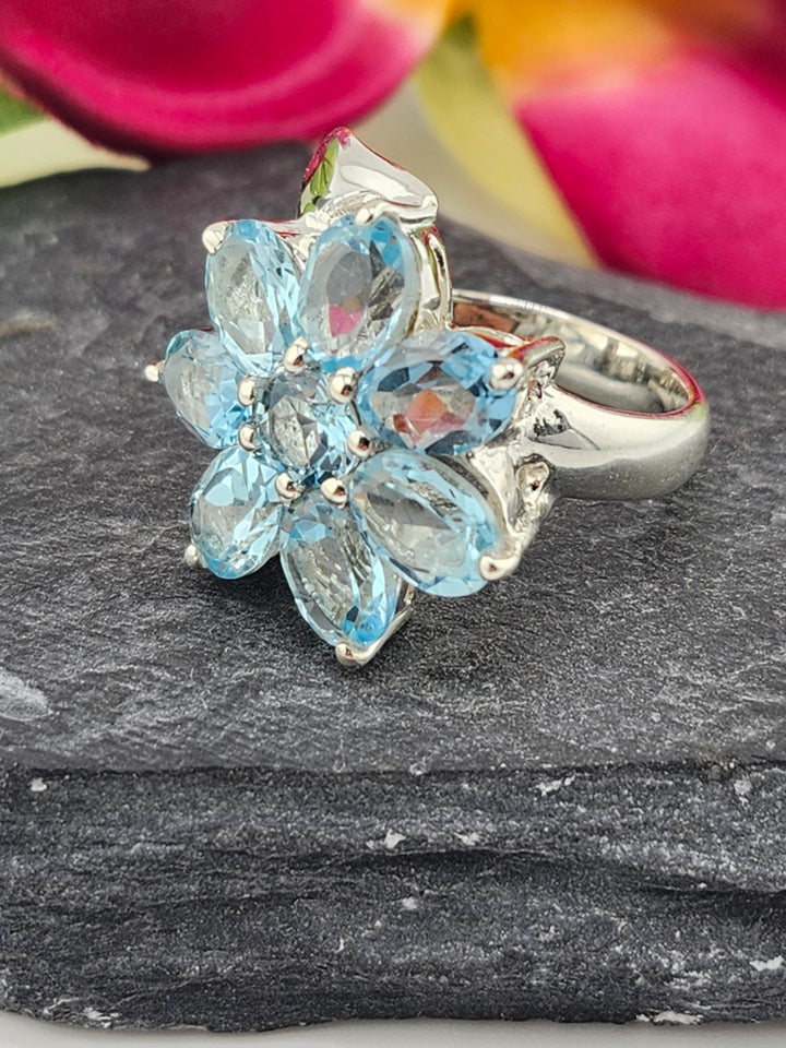 Cluster Topaz Ring Size 7