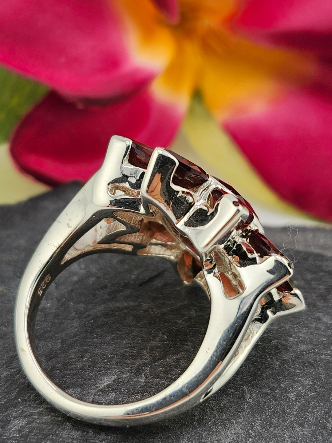 Cluster Garnet Ring Size 8.5