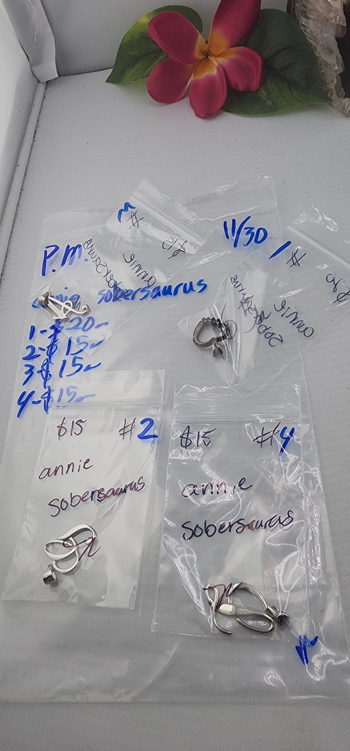 PM SHOW 48HR - RESERVED FOR: annie sobersaurus - 11/30/2025 tiktok Live Show - 4 Sterling Silver Items