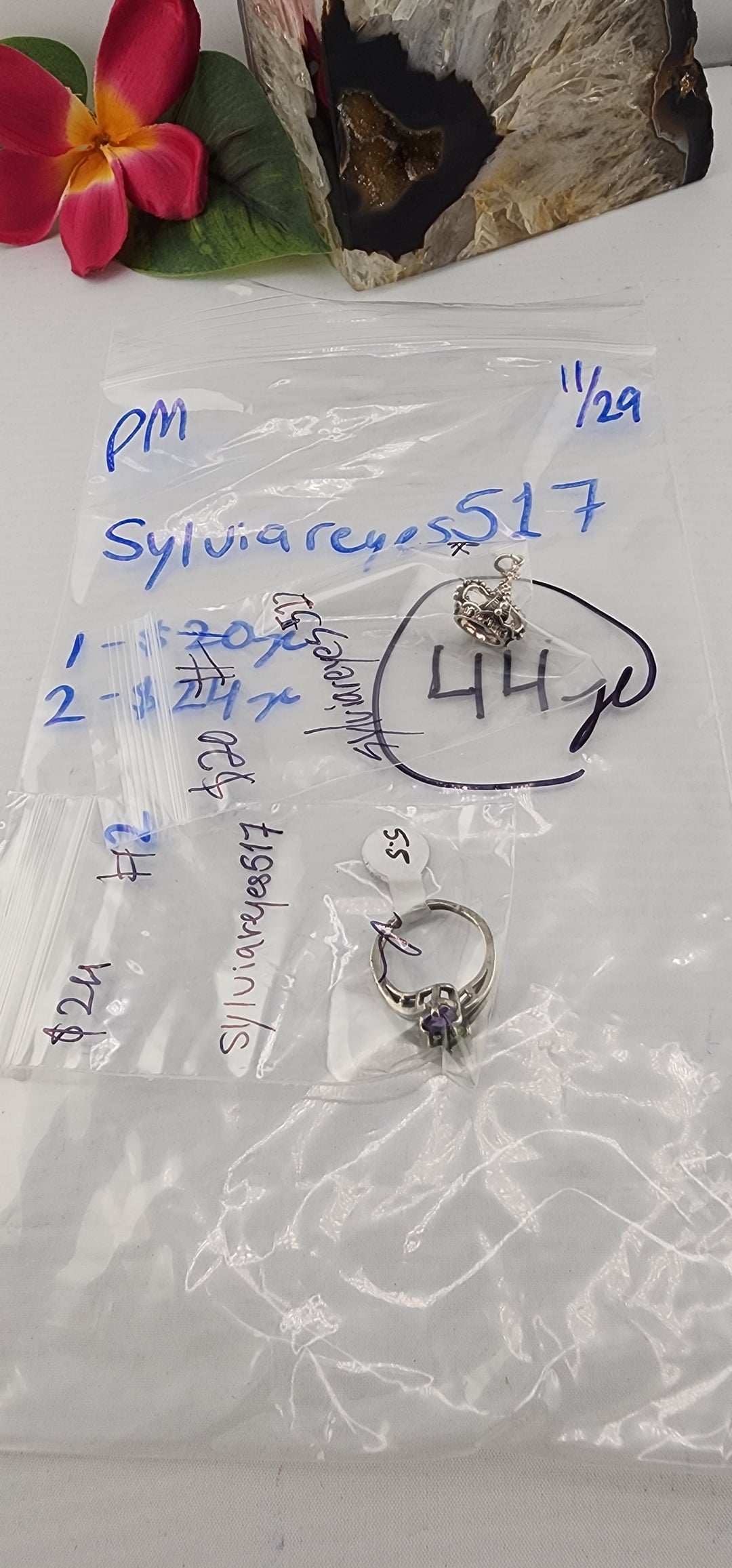 PM SHOW 48HR - RESERVED FOR: sylviareyes517 - 11/29/2025 tiktok Live Show - 2 Sterling Silver Items