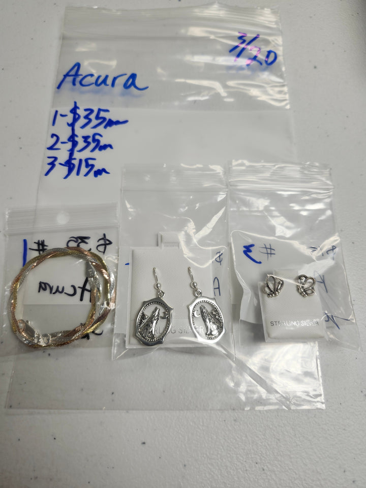 RESERVED FOR: Acura - 3/20/2025 Live Show - 3 Sterling Silver Items