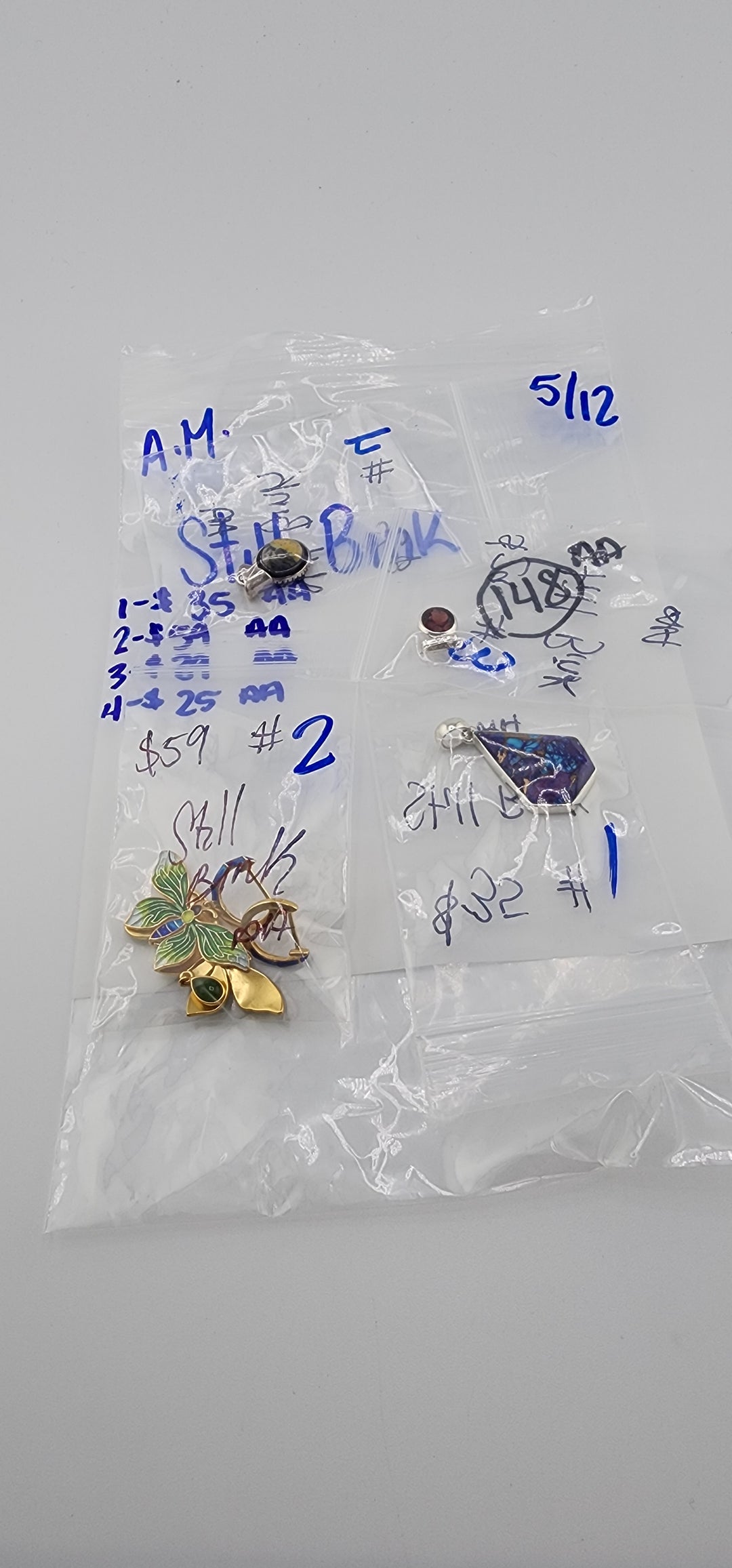 RESERVED FOR: Still Bink - 5/12/2025 tiktok A.M Live Show - 4 Sterling Silver Items