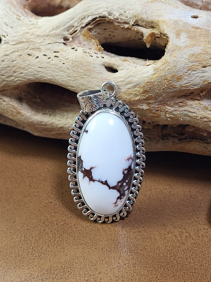 Natural Wild Horse Jasper Pendant 925 Sterling Silver
