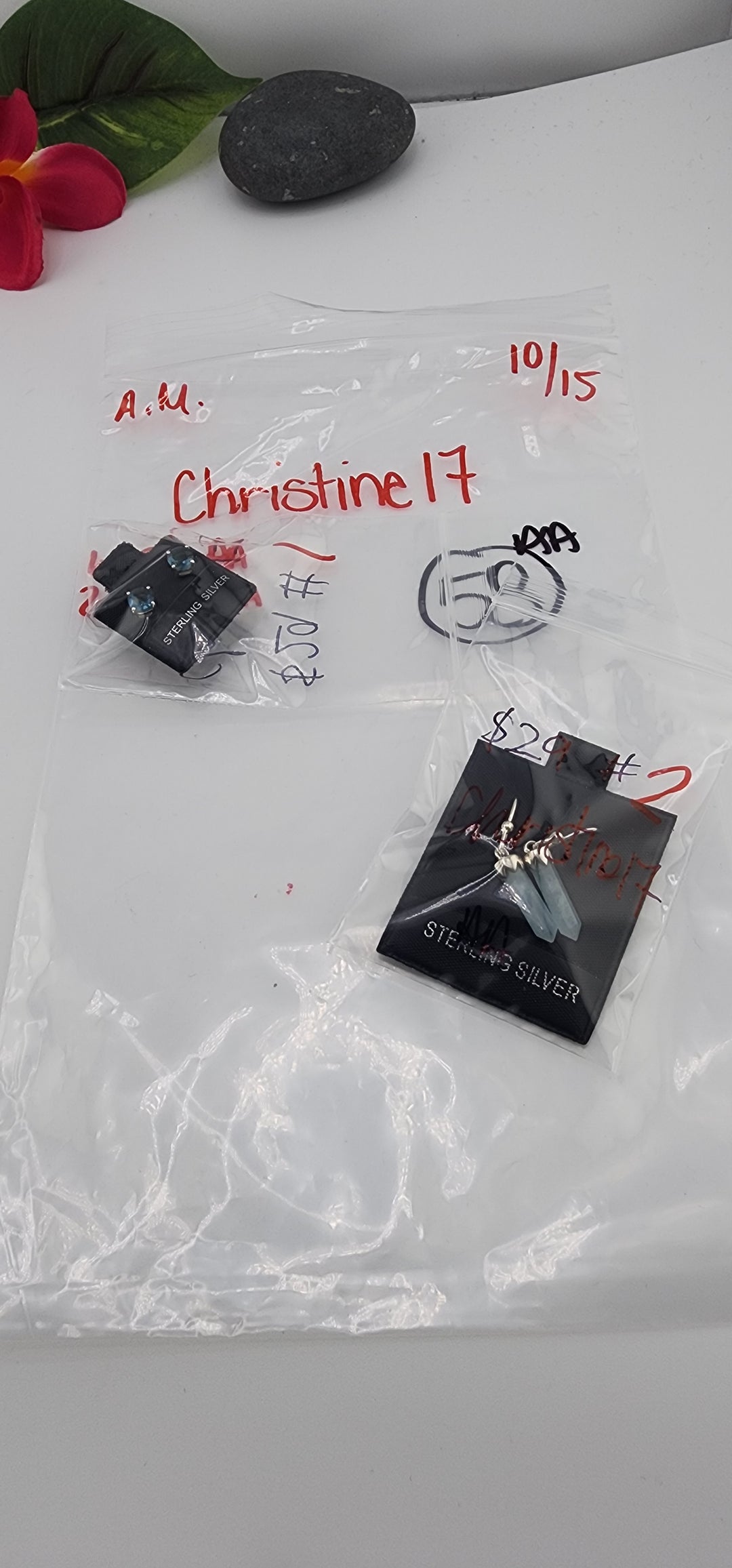 AM SHOW 48HR RESERVED FOR:  Christine17 - 10/15/2025 FL tiktok Live Show - 2 Sterling Silver Items