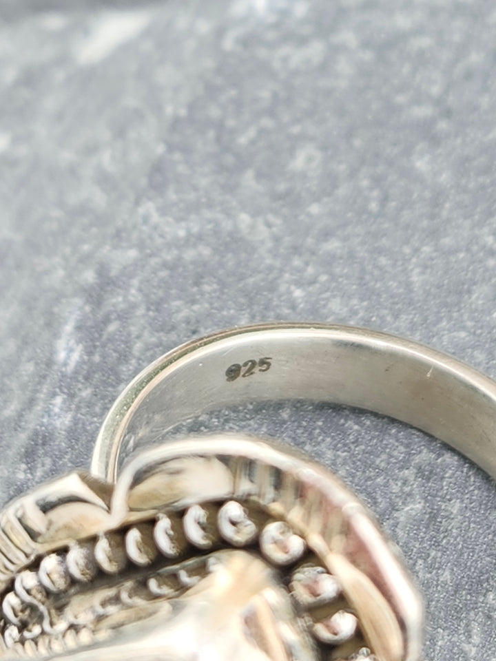 Faceted Moonstone Ring Size 7