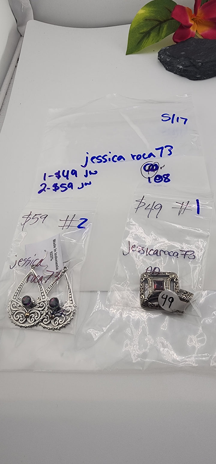 RESERVED FOR: jessica roca73- 5/17/2025 tiktok Live Show (48 hour) -2 Sterling Silver Items