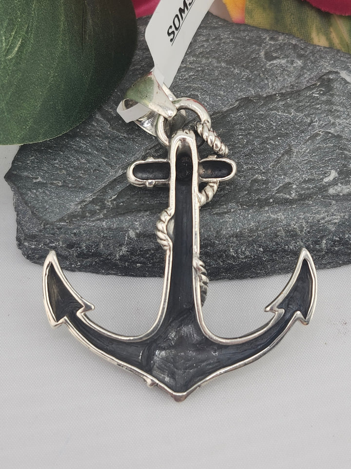 Designer SOMS 925 Sterling Silver Anchor Pendant