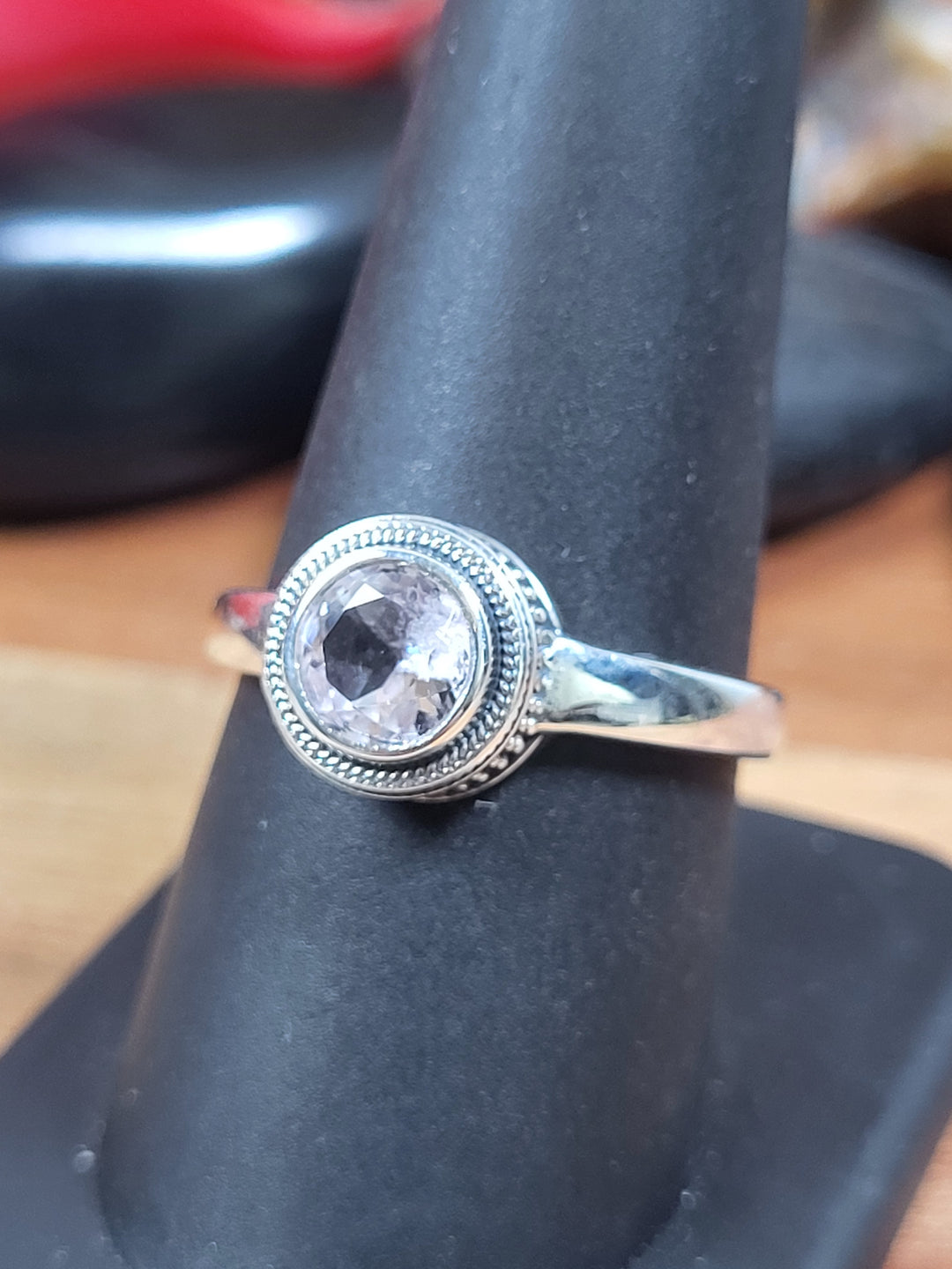 Natural Morganite Ring 925 Sterling Silver Size 9