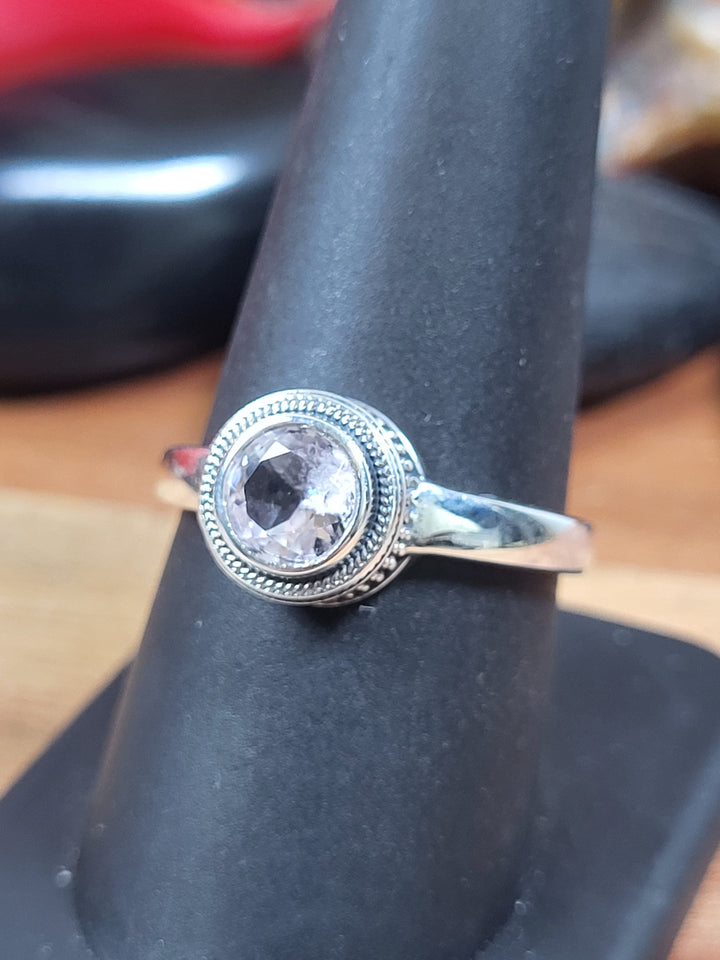 Natural Morganite Ring 925 Sterling Silver Size 9