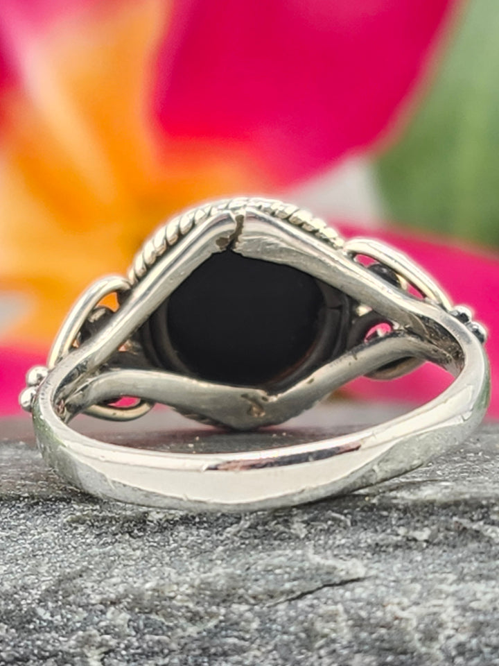 Baltic Amber and 925 Sterling Silver Ring - Size 6