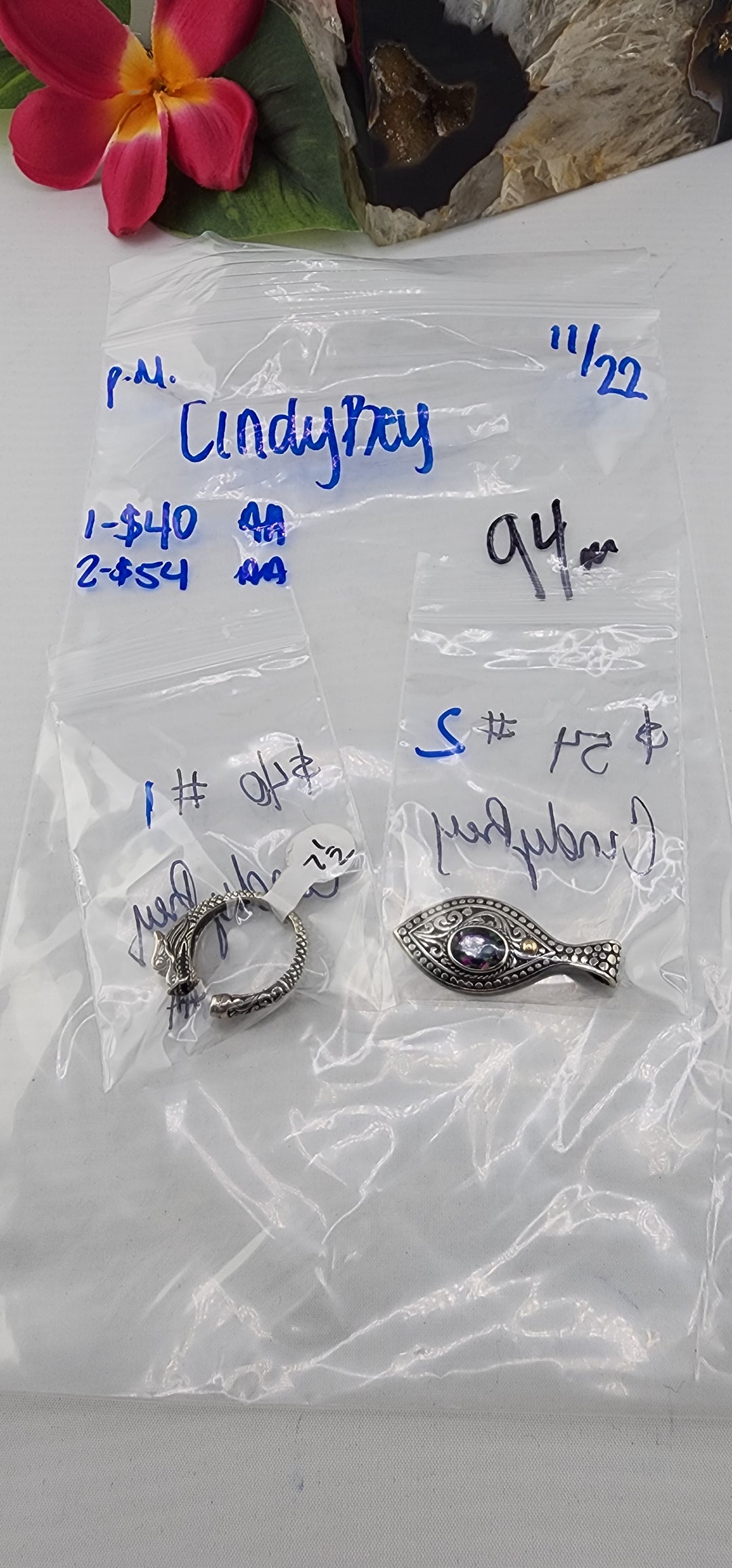 PM SHOW 48HR - RESERVED FOR: Cindy Rey - 11/22/2025 tiktok Live Show - 2 Sterling Silver Items
