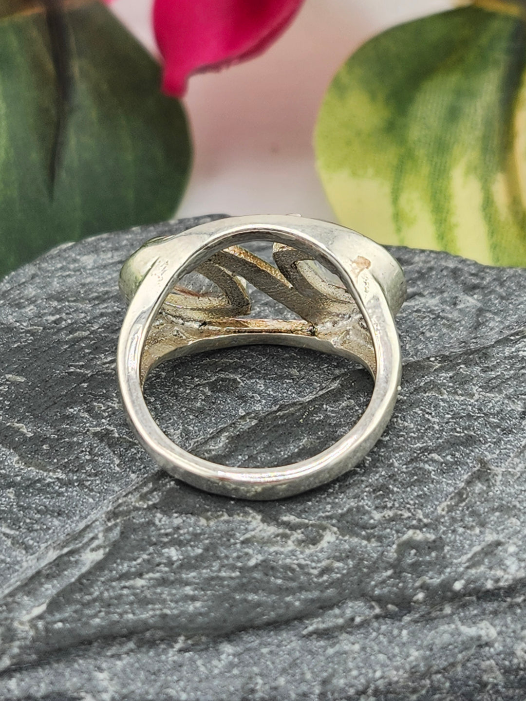 Double Moonstone and 925 Sterling Silver Ring - Size 6