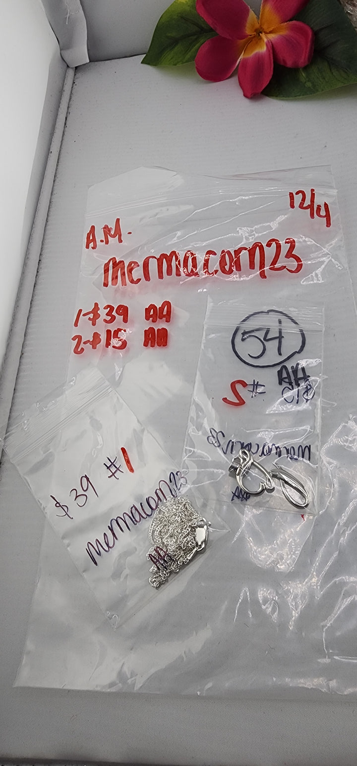 AM SHOW 48HR RESERVED FOR: mermacorn23 - 12/4/2025 FL tiktok Live Show - 2 Sterling Silver Items