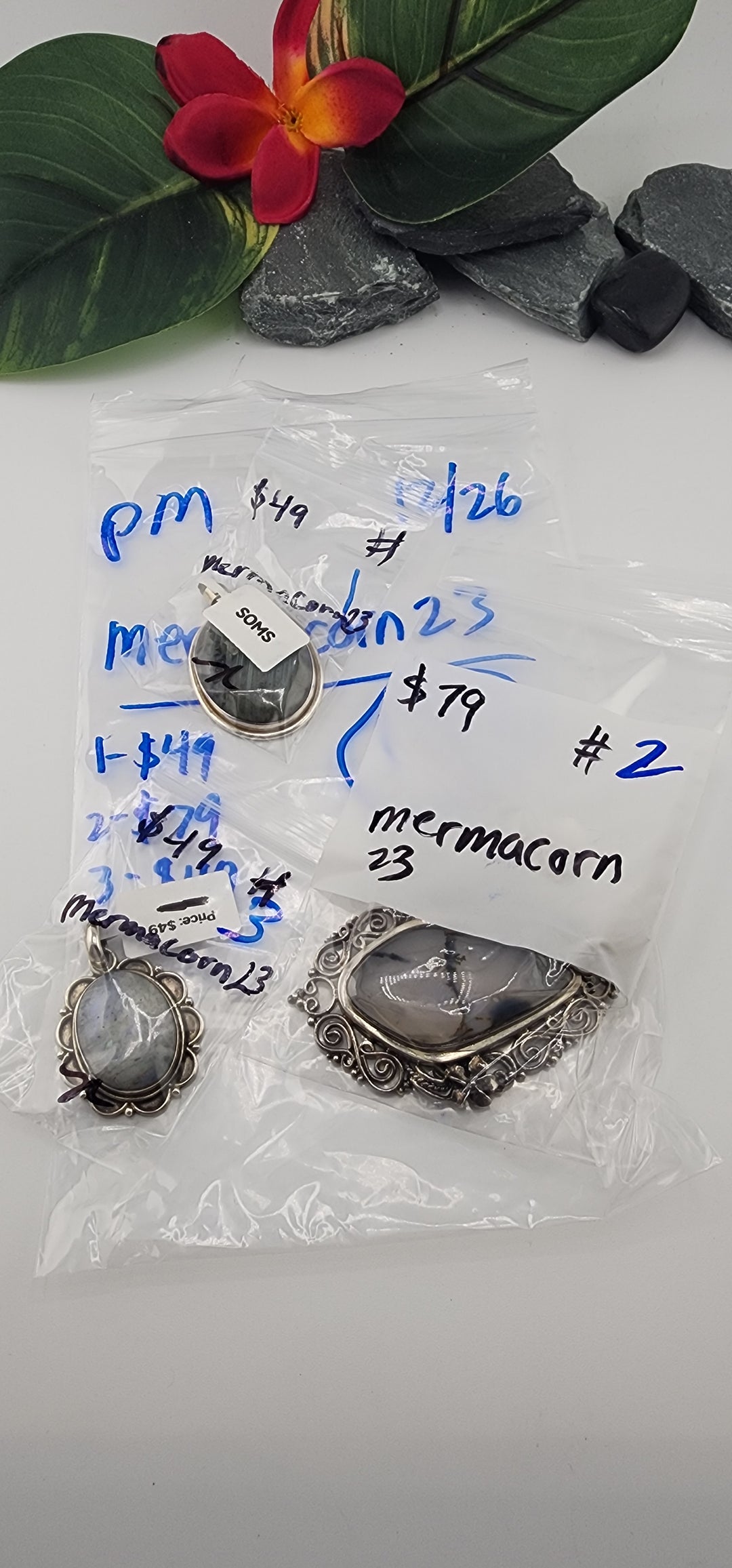 PM SHOW 48HR - RESERVED FOR: mermacorn23 - 12/26/2025 tiktok Live Show - 3 Sterling Silver Items
