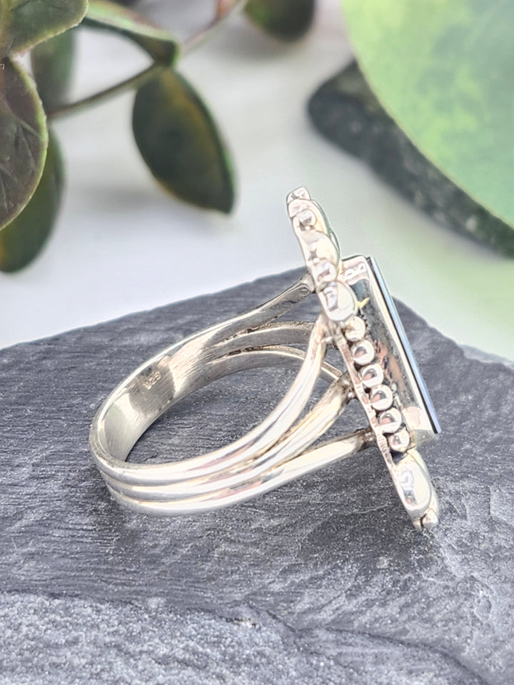 Australian Opal Doublet and 925 Sterling Silver Ring - Size 9