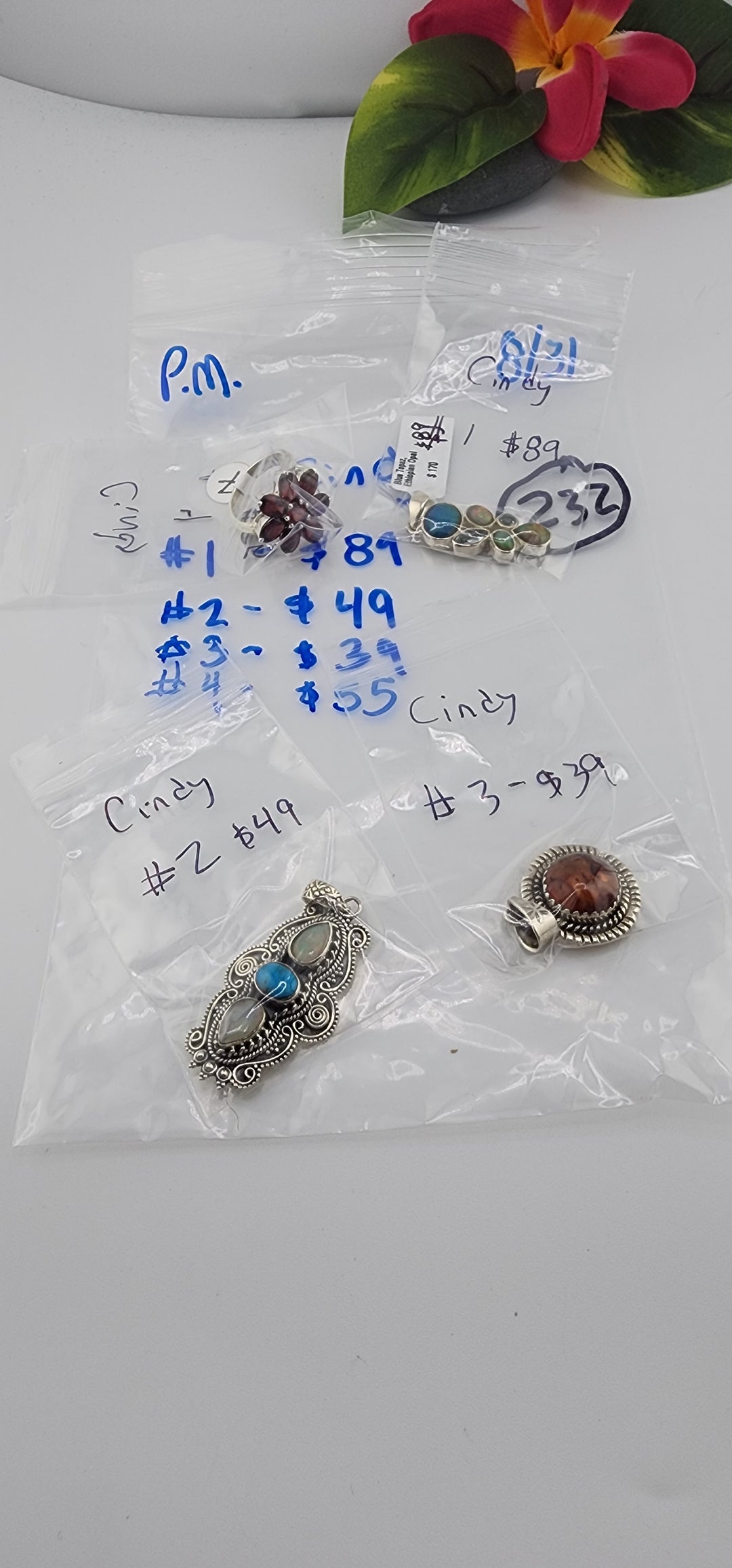 PM SHOW 48HR - RESERVED FOR: Cindy - 8/31/2025 FL tiktok Live Show - 4 Sterling Silver Items